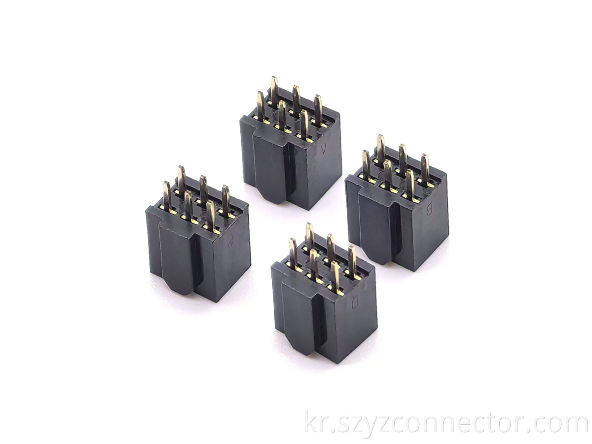 2.54mm Pitch Female Header Connector Dual Row Y-type Fully Convex Non-clogging Holes H8.5mm 2*3P